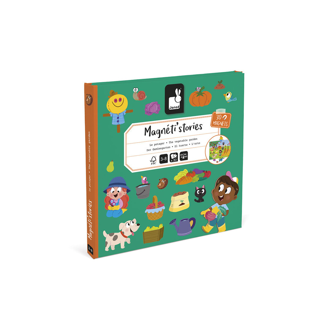 W Ogródku - Układanka Magnetyczna - 30 Magnesów - Magneti'stories - Janod
