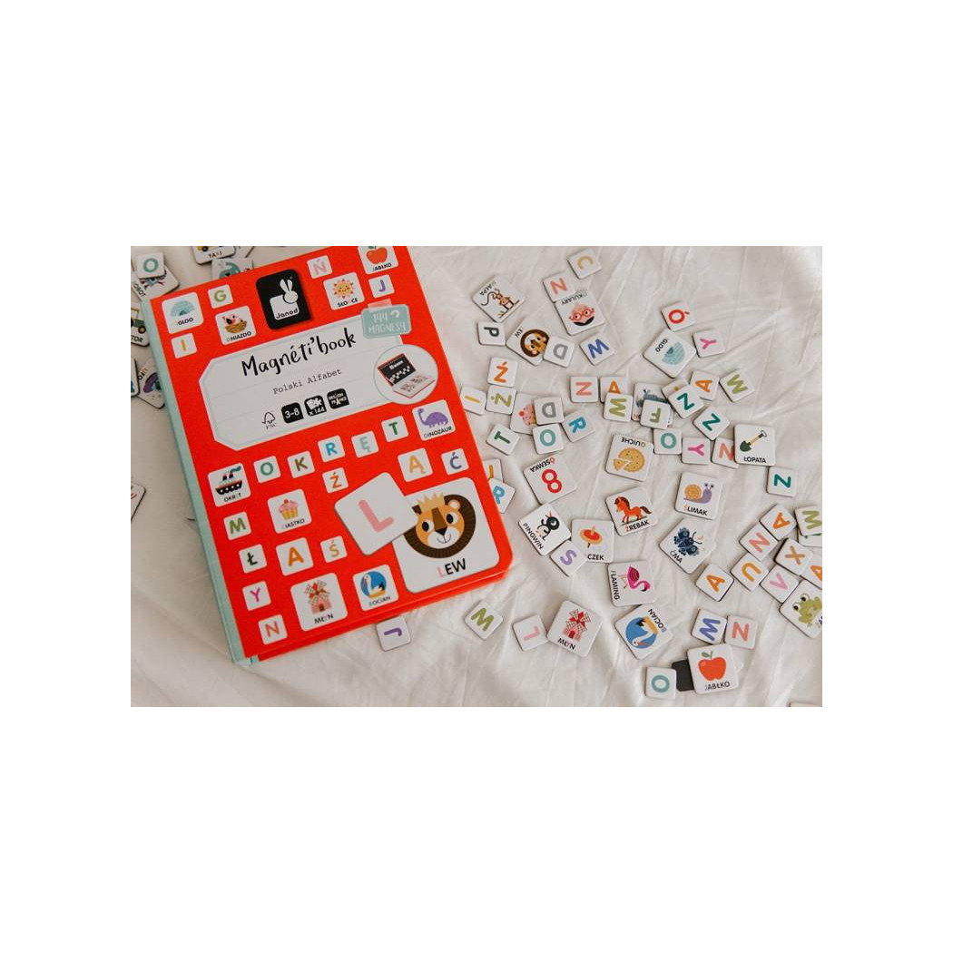 Polski Alfabet - Układanka Magnetyczna - Magnetibook - Janod