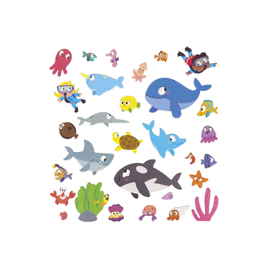 Podwodny Świat - Układanka Magnetyczna - 30 Magnesów - Magneti'stories - Janod