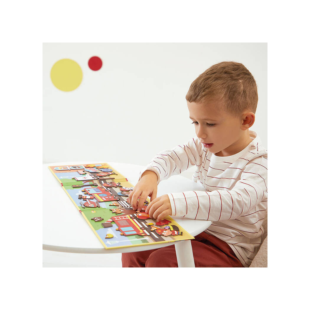 Strażacy - Układanka Magnetyczna - 30 Magnesów - Magneti'stories - Janod