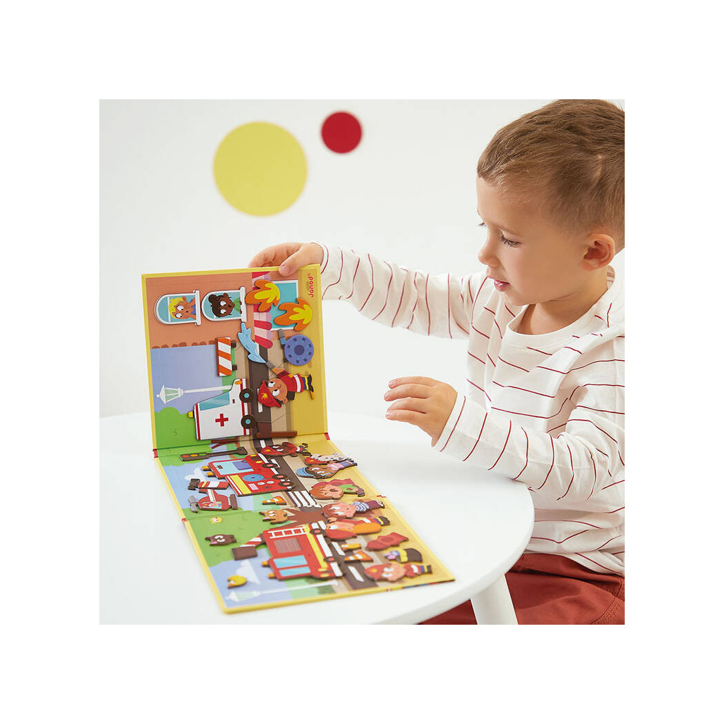 Strażacy - Układanka Magnetyczna - 30 Magnesów - Magneti'stories - Janod