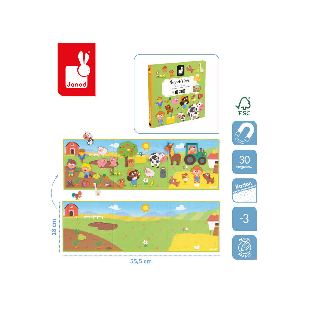 Farma - Układanka Magnetyczna - 30 Magnesów - Magneti'stories - Janod