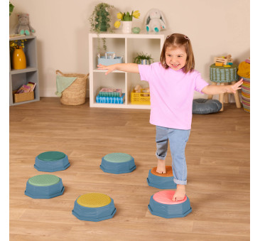 Zestaw 6 Pól / Kamieni Sensorycznych do Stąpania -  BTOYS