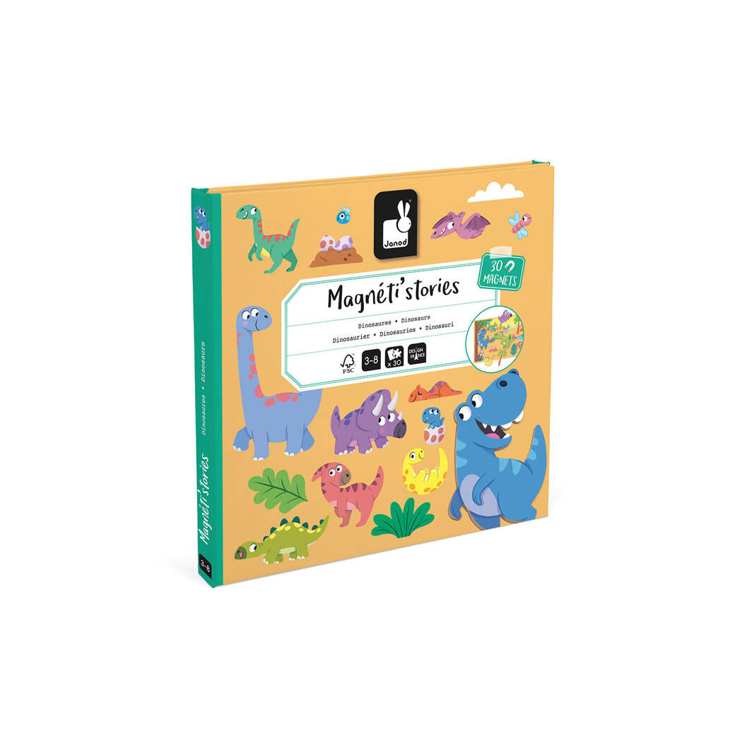 Dinozaury - Układanka Magnetyczna - 30 Magnesów - Magneti'stories - Janod