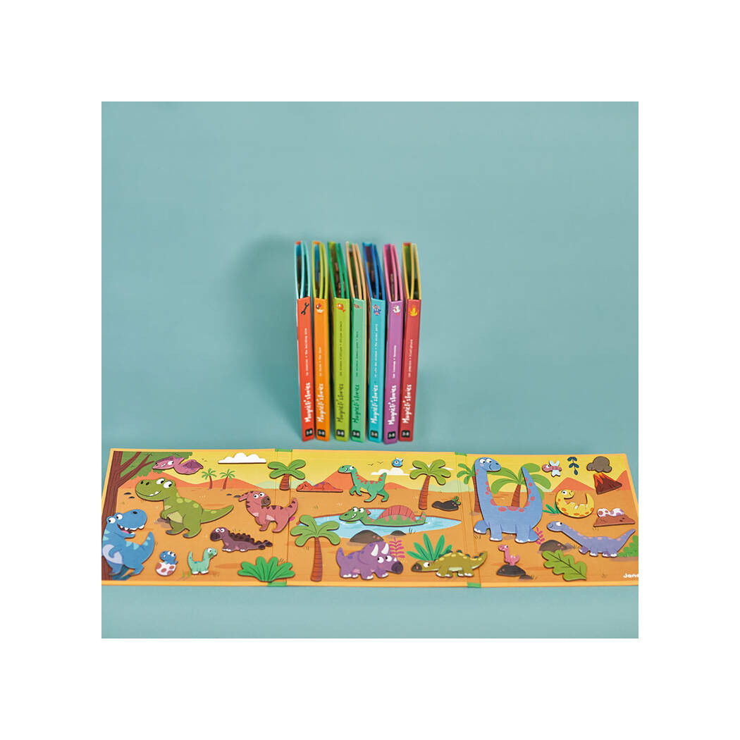 Dinozaury - Układanka Magnetyczna - 30 Magnesów - Magneti'stories - Janod