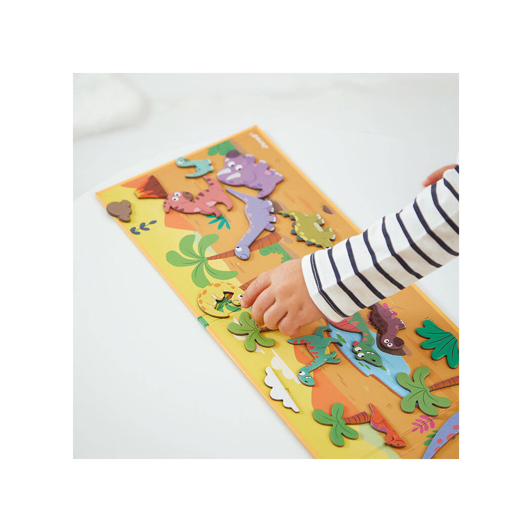 Dinozaury - Układanka Magnetyczna - 30 Magnesów - Magneti'stories - Janod