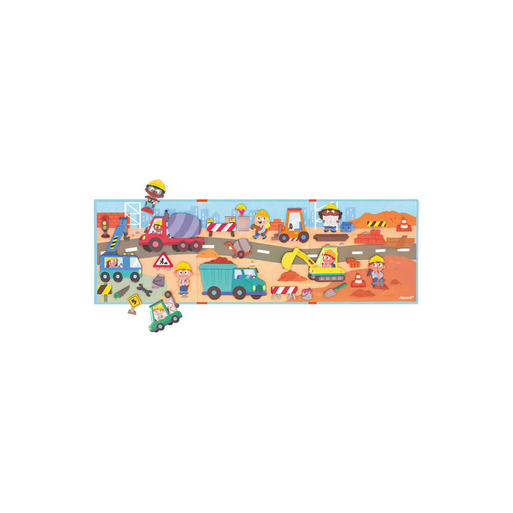 Plac Budowy - Układanka Magnetyczna - 30 Magnesów - Magneti'stories - Janod