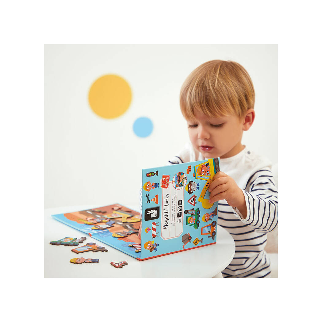 Plac Budowy - Układanka Magnetyczna - 30 Magnesów - Magneti'stories - Janod