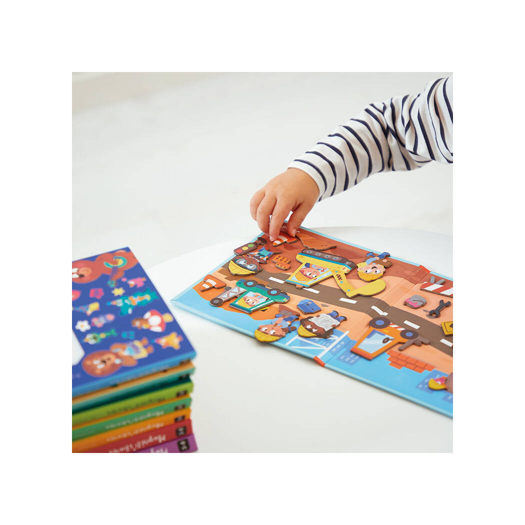 Plac Budowy - Układanka Magnetyczna - 30 Magnesów - Magneti'stories - Janod