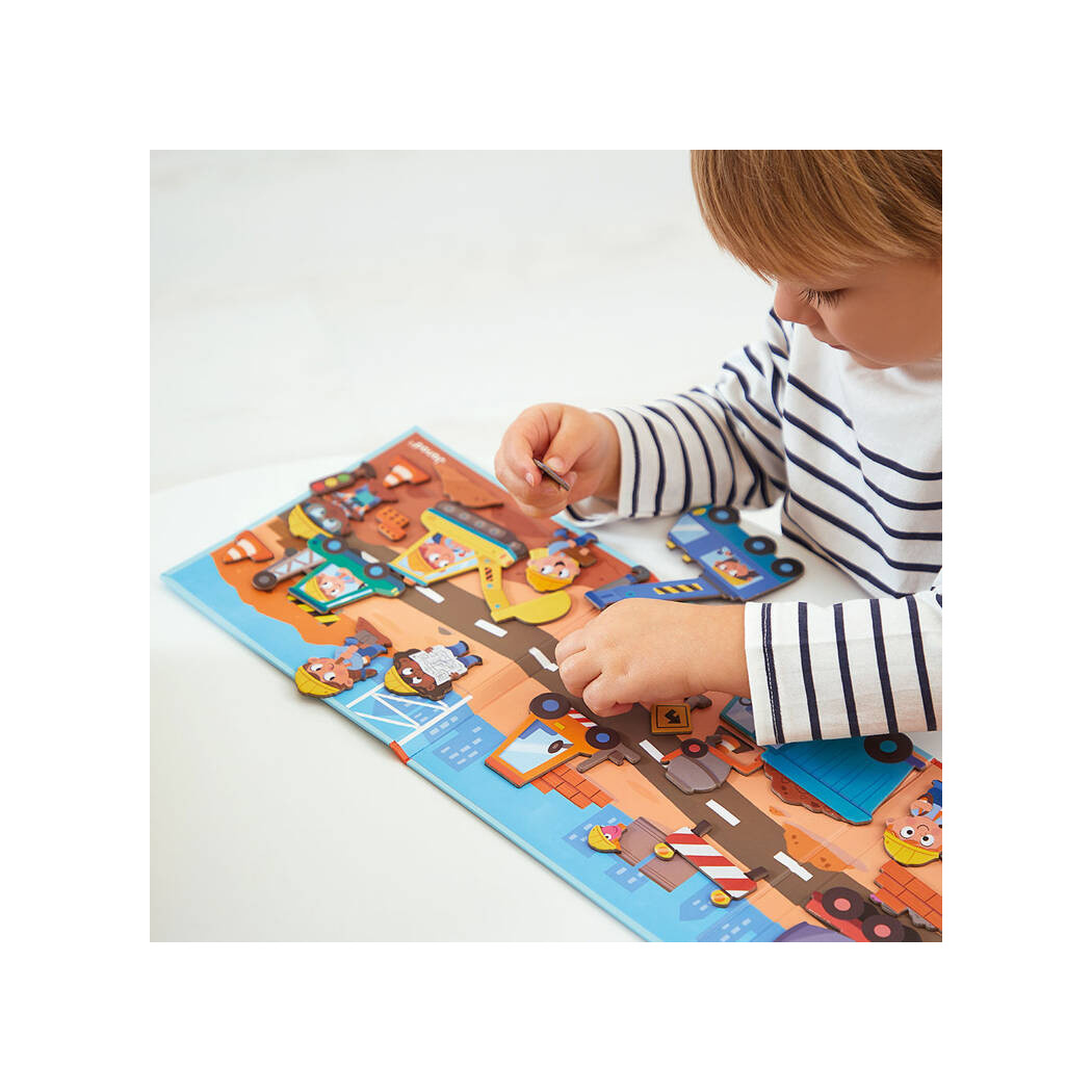 Plac Budowy - Układanka Magnetyczna - 30 Magnesów - Magneti'stories - Janod