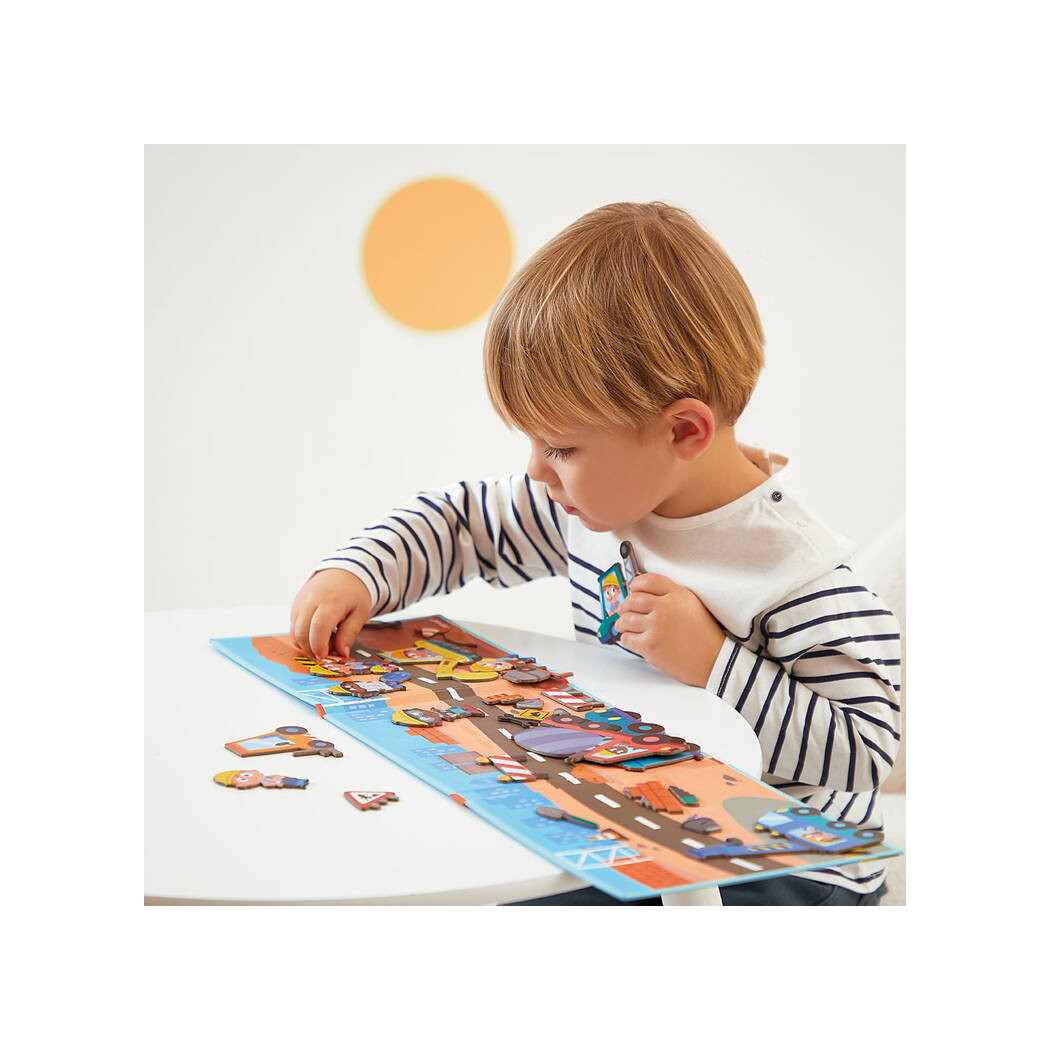 Plac Budowy - Układanka Magnetyczna - 30 Magnesów - Magneti'stories - Janod