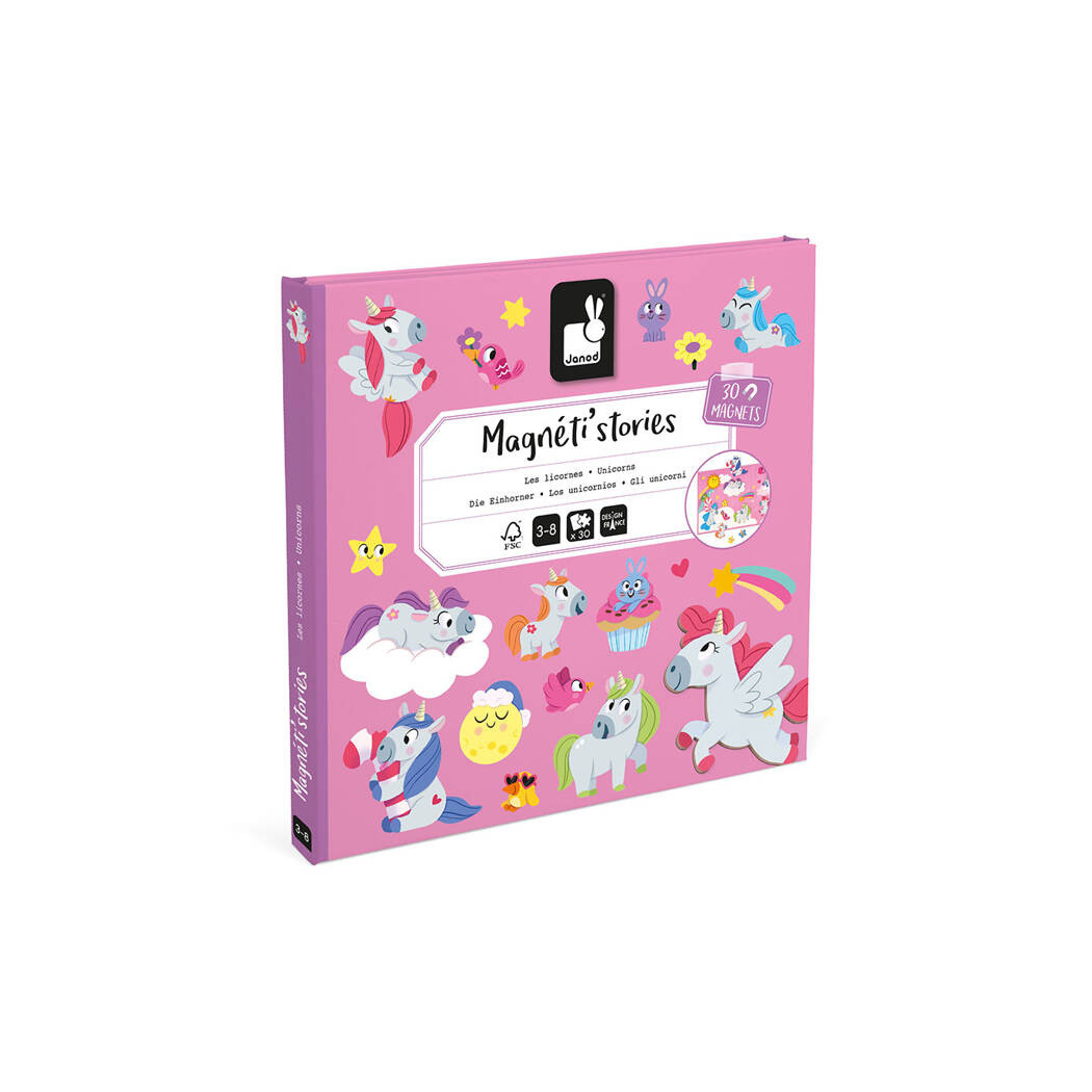 Jednorożce - Układanka Magnetyczna - 30 Magnesów - Magneti'stories - Janod