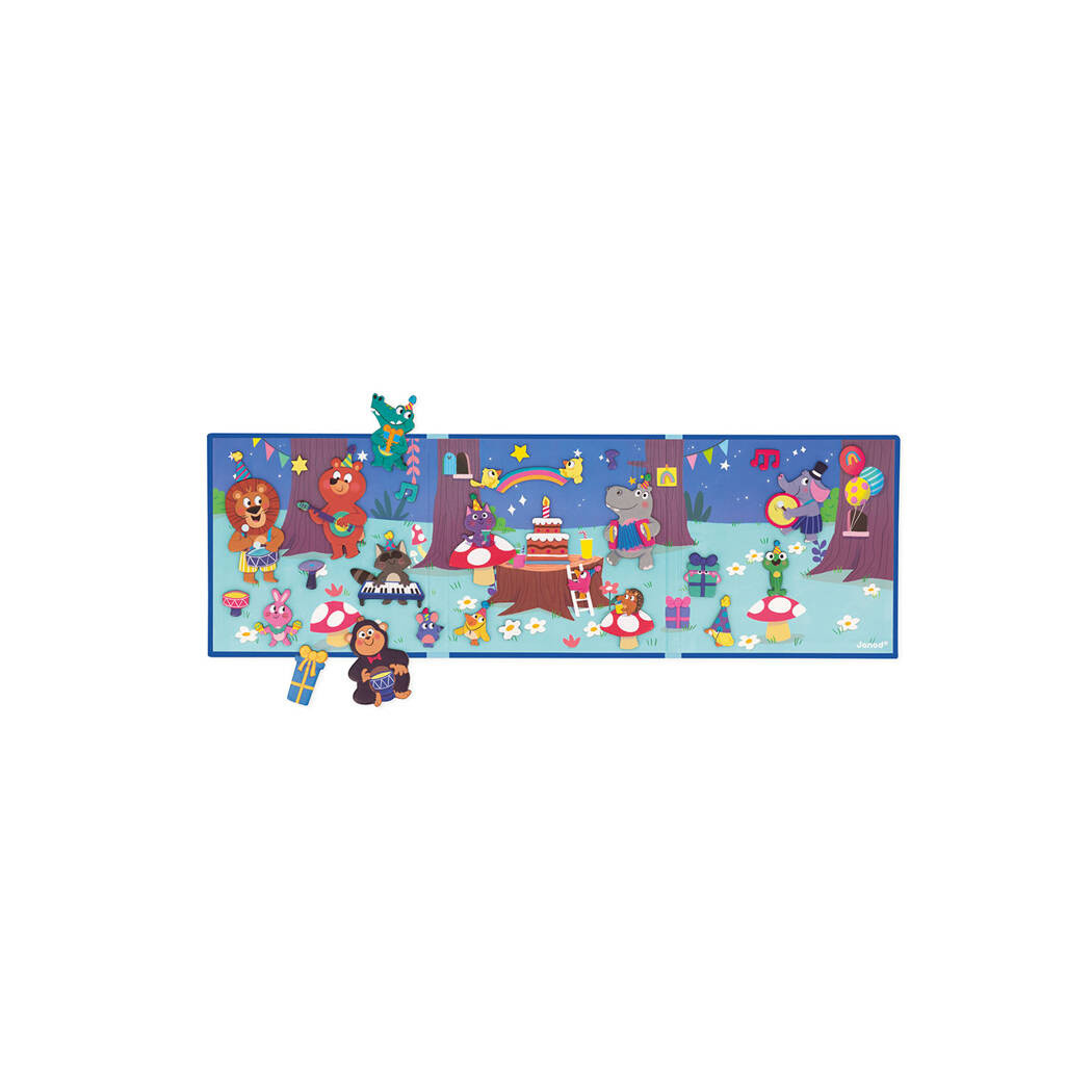 Przyjęcie w lesie - Układanka Magnetyczna - 30 Magnesów - Magneti'stories - Janod