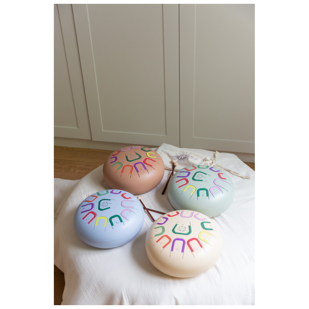 Ceglasty Tambu+ Duży Stalowy Bębenek Językowy - śr. 25cm - Deep Flow - Juegaconmigo