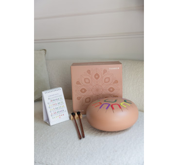 Ceglasty Tambu+ Duży Stalowy Bębenek Językowy - śr. 25cm - Deep Flow - Juegaconmigo