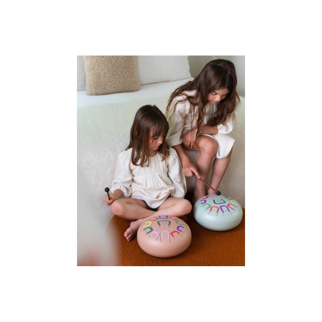 Ceglasty Tambu+ Duży Stalowy Bębenek Językowy - śr. 25cm - Deep Flow - Juegaconmigo