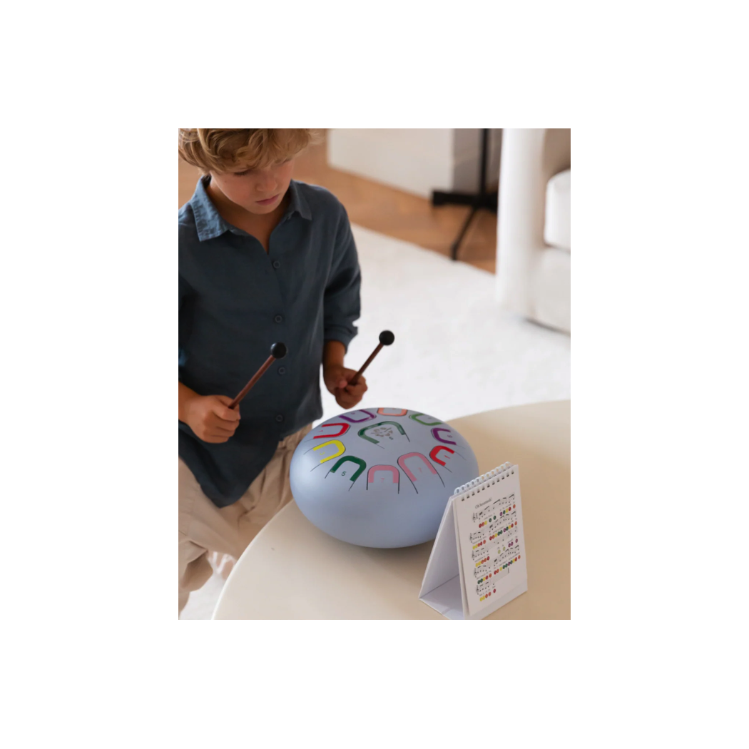 Ceglasty Tambu+ Duży Stalowy Bębenek Językowy - śr. 25cm - Deep Flow - Juegaconmigo