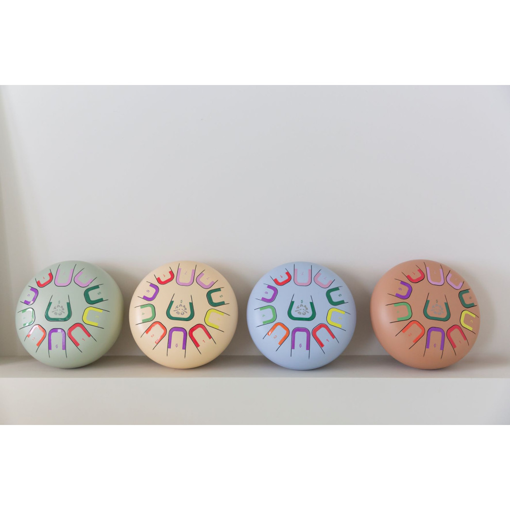 Ceglasty Tambu+ Duży Stalowy Bębenek Językowy - śr. 25cm - Deep Flow - Juegaconmigo