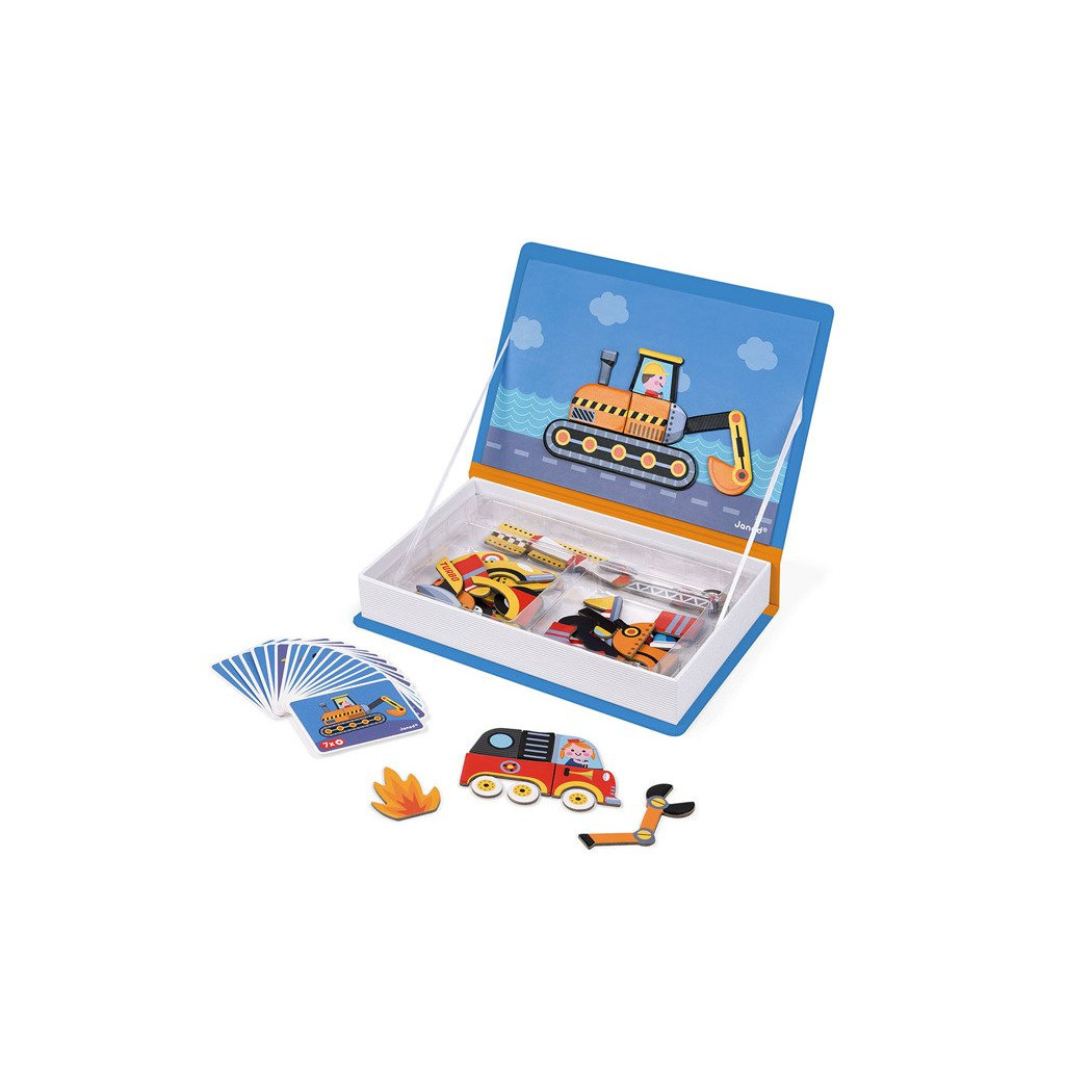 Pojazdy - Magnetyczna układanka Magnetibook Kolekcja - Janod