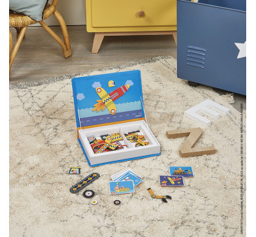 Pojazdy - Magnetyczna układanka Magnetibook Kolekcja - Janod