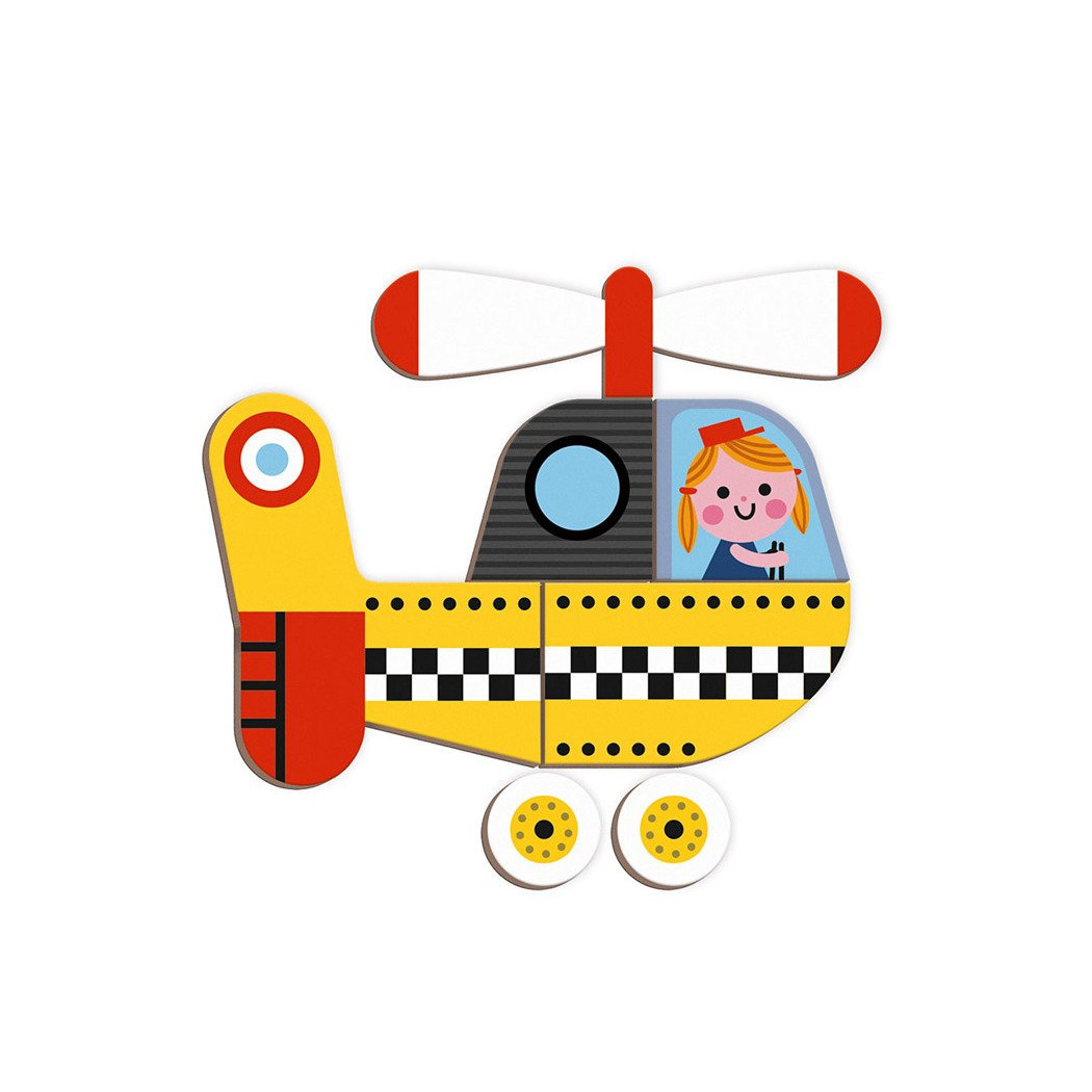 Pojazdy - Magnetyczna układanka Magnetibook Kolekcja - Janod