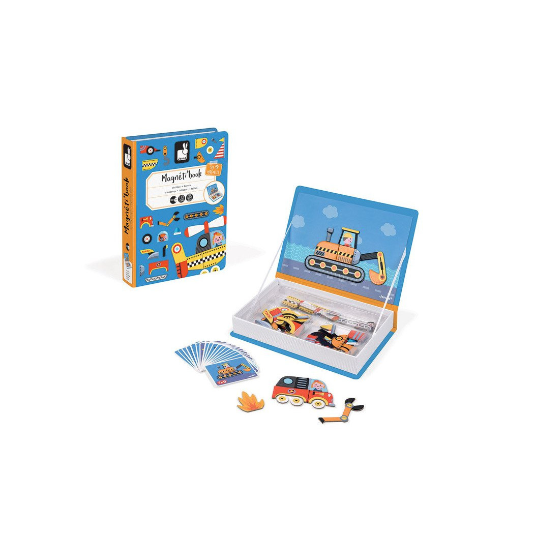 Pojazdy - Magnetyczna układanka Magnetibook Kolekcja - Janod