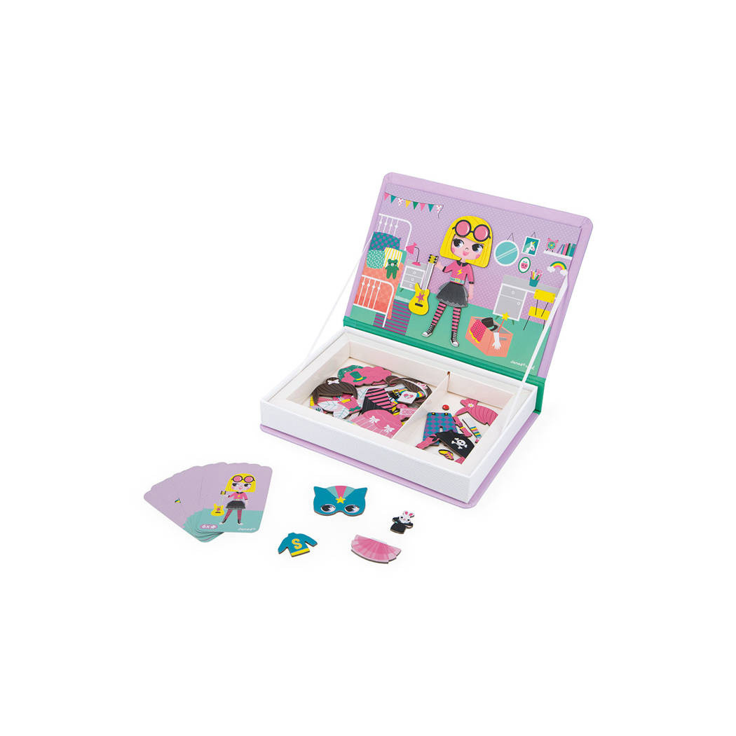 Dziewczynka - Kostiumy - Magnetyczna Układanka - Magnetibook - Janod