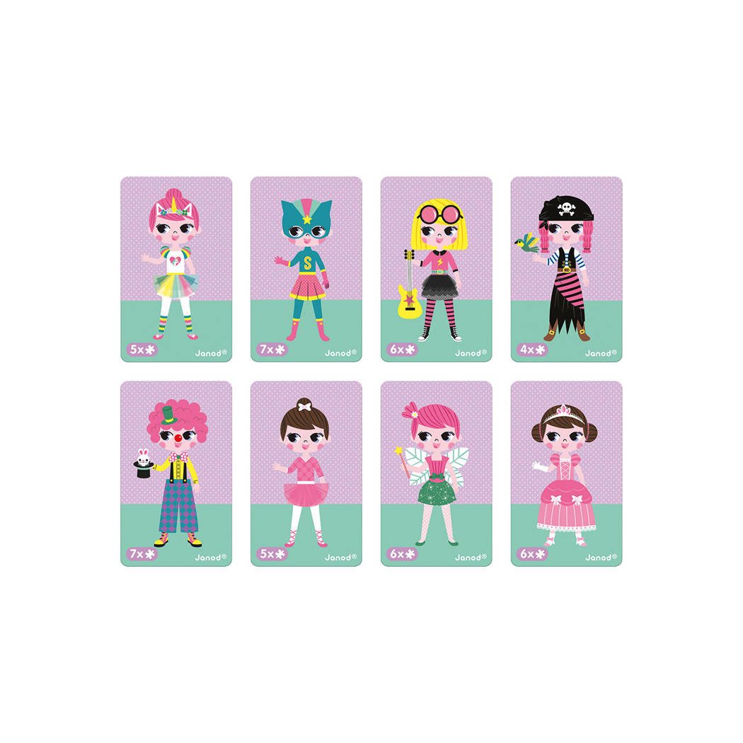 Dziewczynka - Kostiumy - Magnetyczna Układanka - Magnetibook - Janod
