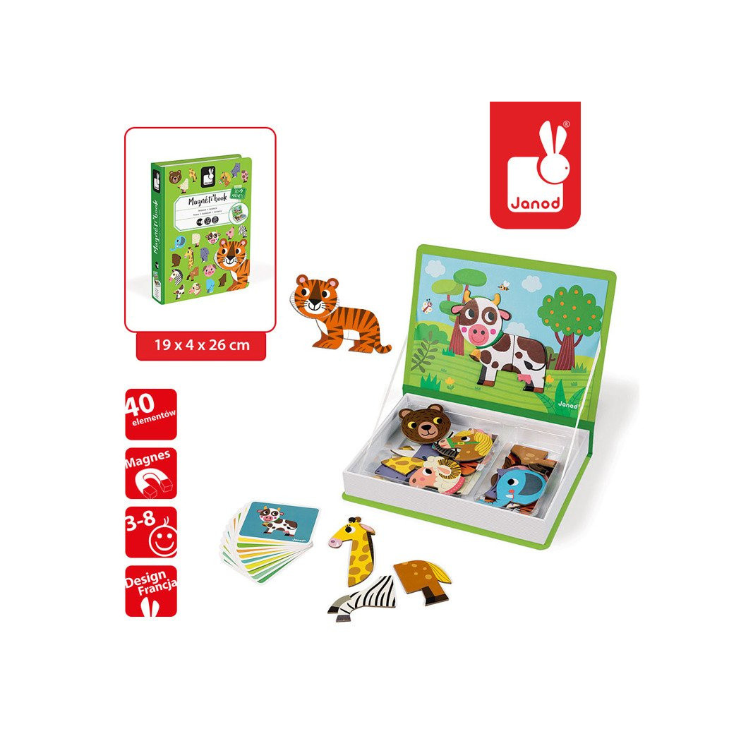 Zwierzęta - Magnetyczna Układanka - Magnetibook - Janod