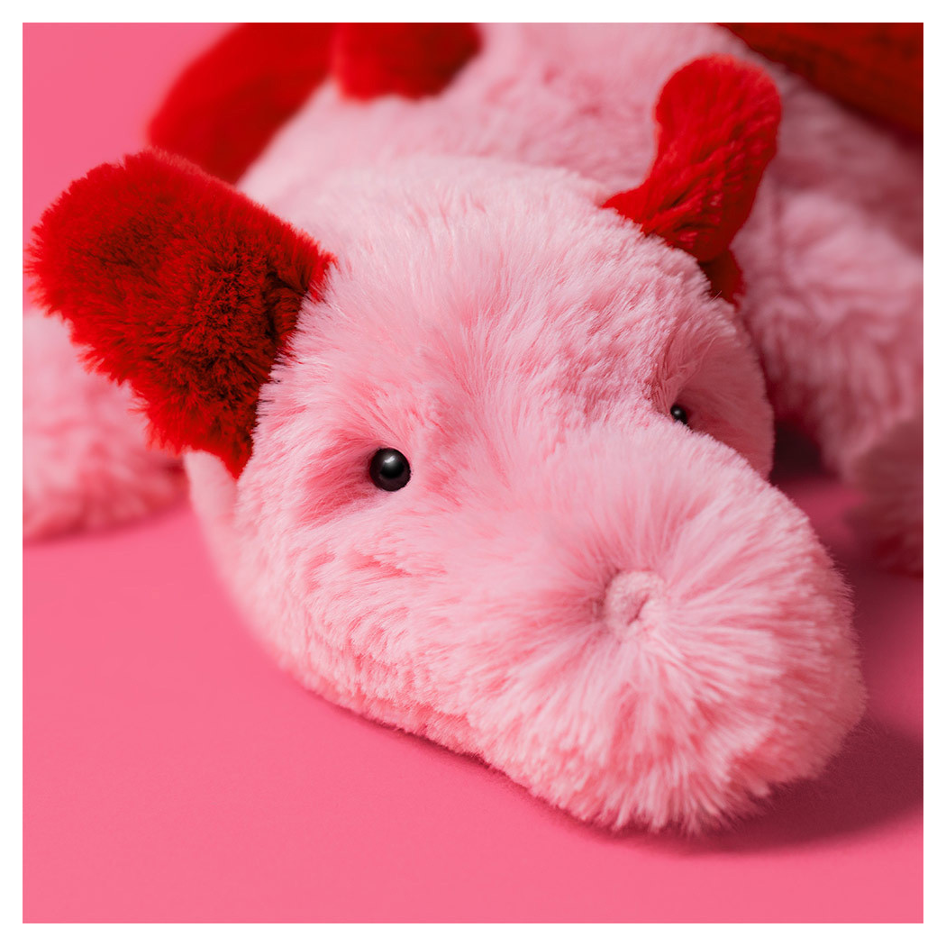 Romantyczny Smok - Duży Pluszowy Różowy Smok 50 cm - Maskotka Przytulanka - JellyCat