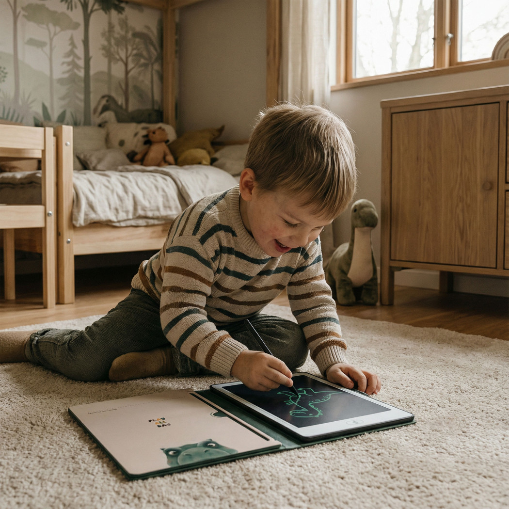 Dino KidBook - Tablet Graficzny z Kartami Pracy do Nauki Rysowania dla Dzieci - Kidinex