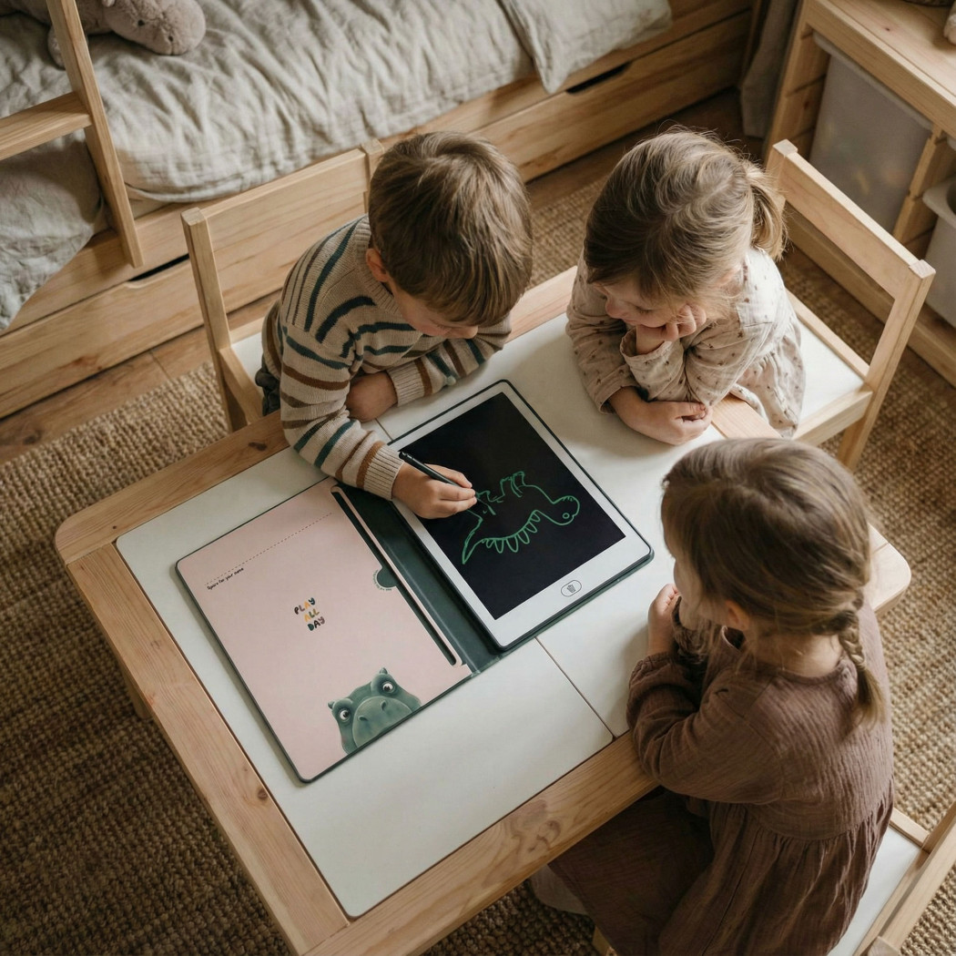 Dino KidBook - Tablet Graficzny z Kartami Pracy do Nauki Rysowania dla Dzieci - Kidinex