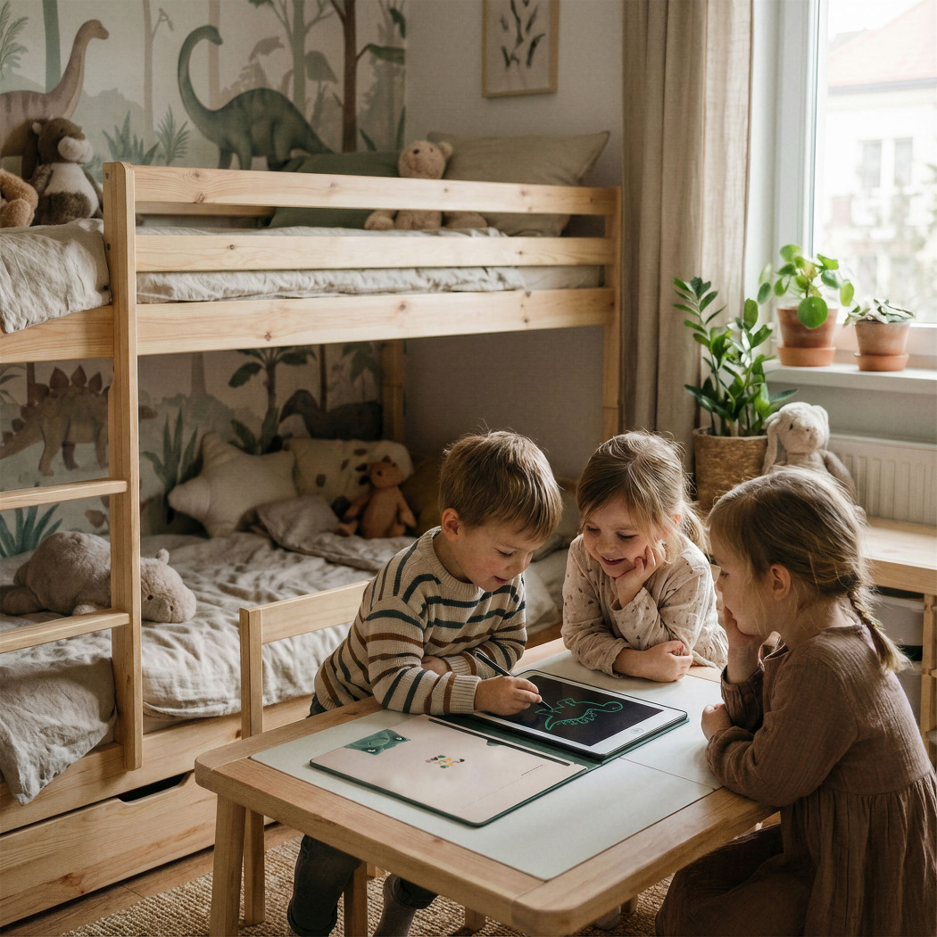 Dino KidBook - Tablet Graficzny z Kartami Pracy do Nauki Rysowania dla Dzieci - Kidinex