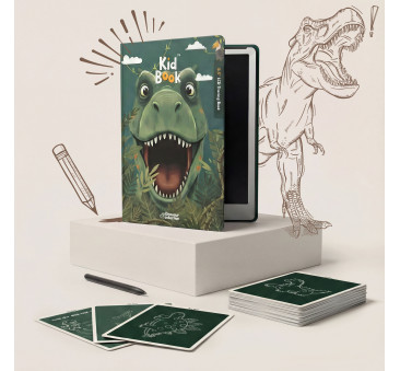 Dino KidBook - Tablet Graficzny z Kartami Pracy do Nauki Rysowania dla Dzieci - Kidinex