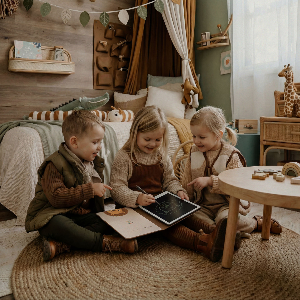 PROMOCJA Safari KidBook - Tablet Graficzny z Kartami Pracy do Nauki Rysowania dla Dzieci - Kidinex