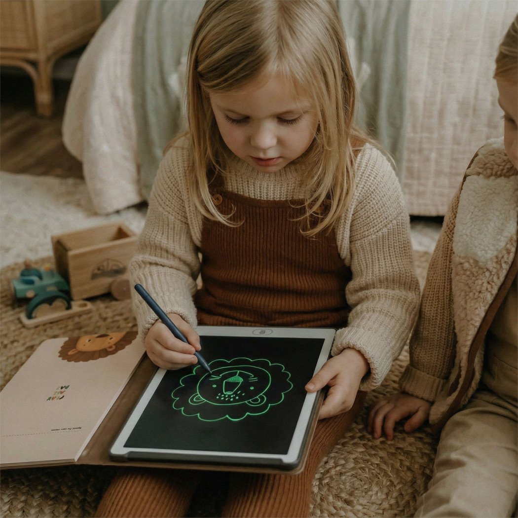 PROMOCJA Safari KidBook - Tablet Graficzny z Kartami Pracy do Nauki Rysowania dla Dzieci - Kidinex