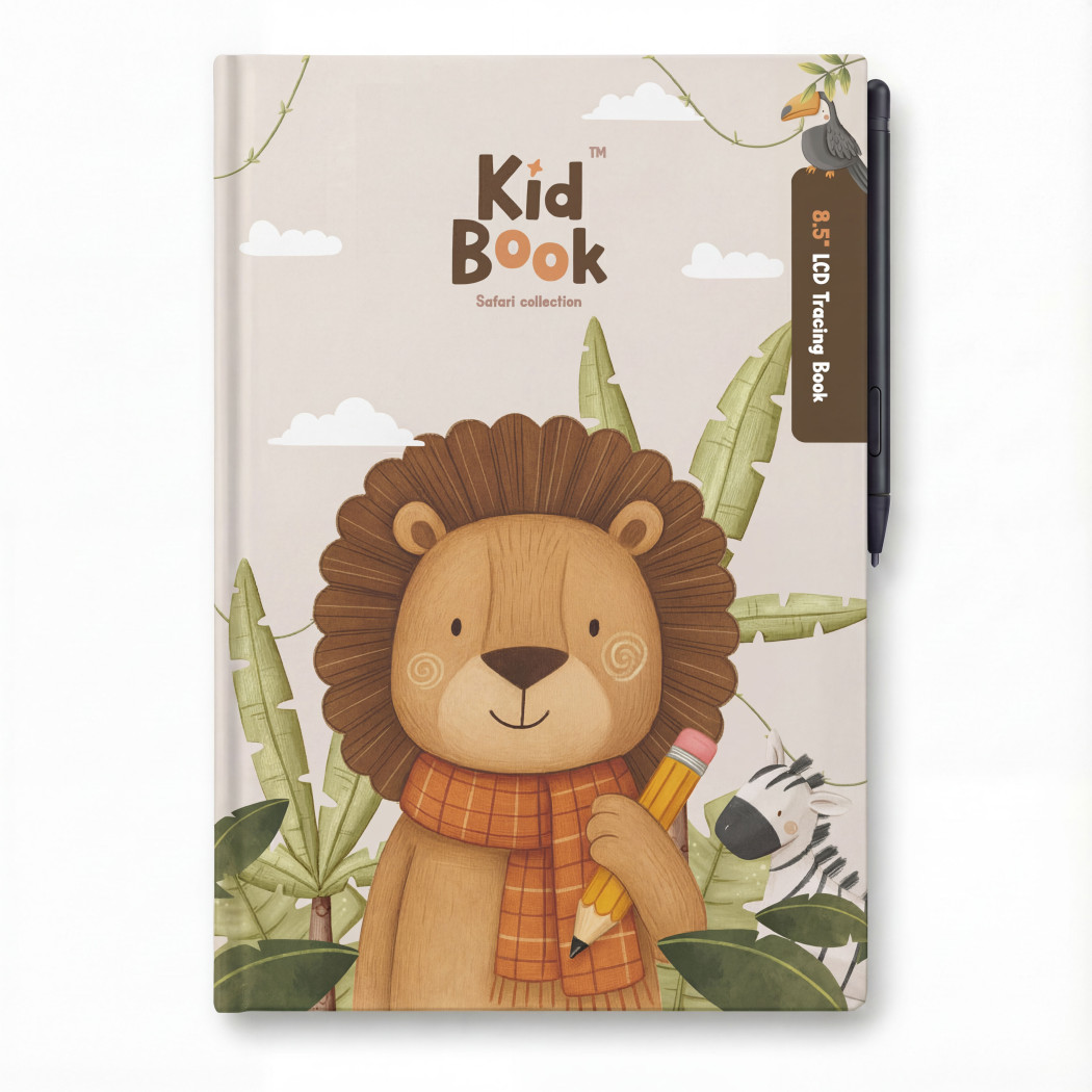 PROMOCJA Safari KidBook - Tablet Graficzny z Kartami Pracy do Nauki Rysowania dla Dzieci - Kidinex