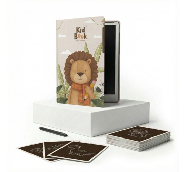 Safari KidBook - Tablet Graficzny z Kartami Pracy do Nauki Rysowania dla Dzieci - Kidinex