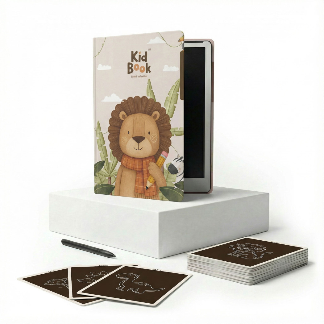 Safari KidBook - Tablet Graficzny z Kartami Pracy do Nauki Rysowania dla Dzieci - Kidinex