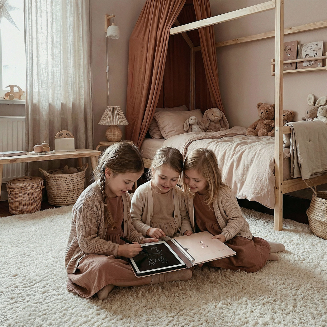 PROMOCJA Króliczek KidBook - Tablet Graficzny z Kartami Pracy do Nauki Rysowania dla Dzieci - Kidinex