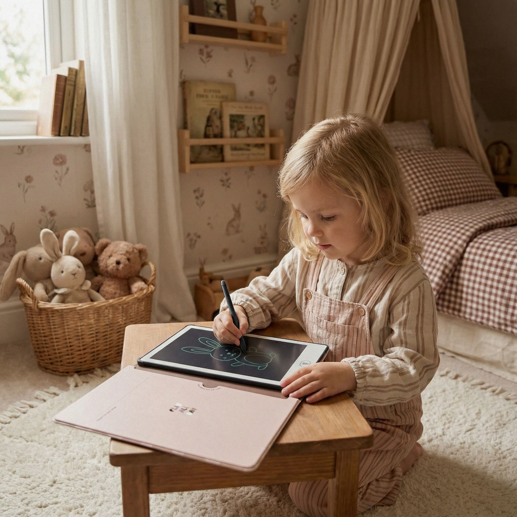 PROMOCJA Króliczek KidBook - Tablet Graficzny z Kartami Pracy do Nauki Rysowania dla Dzieci - Kidinex