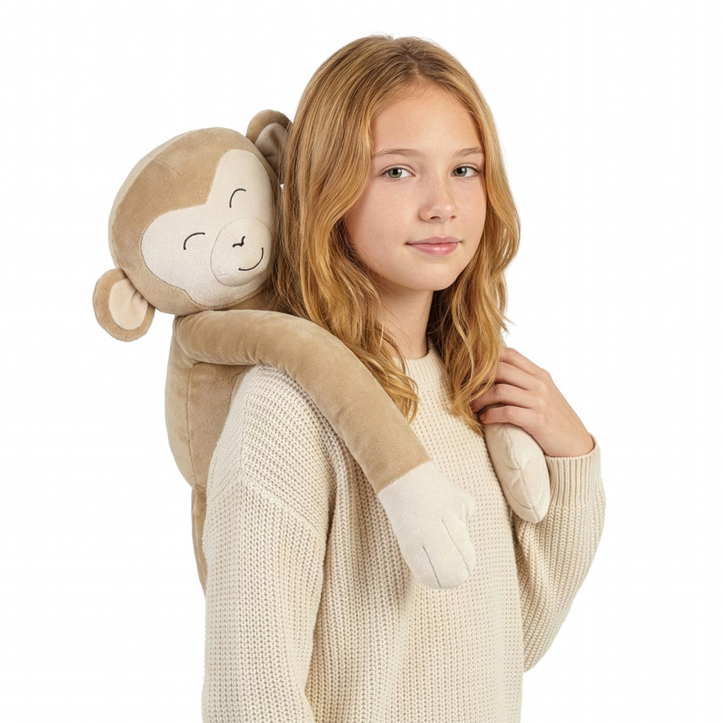 Małpka - Pluszak Obciążeniowy 1300g - Maskotka Sensoryczna z Obciążeniem - Stabilizator dla Dziecka - Sensonis