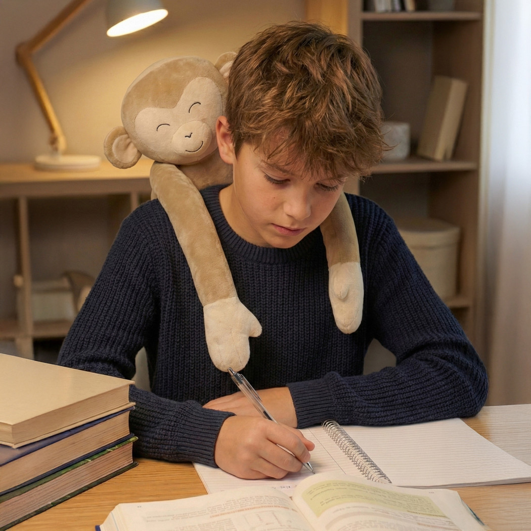 Małpka - Pluszak Obciążeniowy 1300g - Maskotka Sensoryczna z Obciążeniem - Stabilizator dla Dziecka - Sensonis