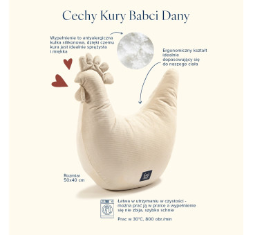 Kura Babci Dany Minky - Heartbeat Pink - Ginger - Poduszka - La Millou