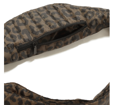 Nerka Leopard Choco - Duża Saszetka Biodrówka Ortalionowa Pikowana - by Magdalena Lamparska - La Millou