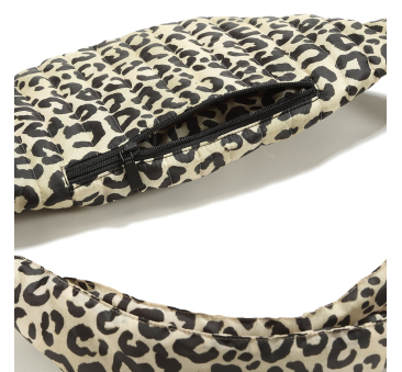 Nerka Leopard Cream - Duża Saszetka Biodrówka Ortalionowa Pikowana - by Magdalena Lamparska - La Millou