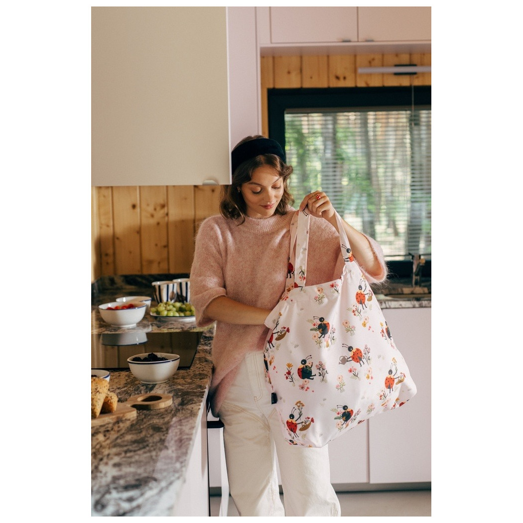 Stripes Pink - Torba Shopper Bag z Kieszonką - Great Things Inside - La Millou