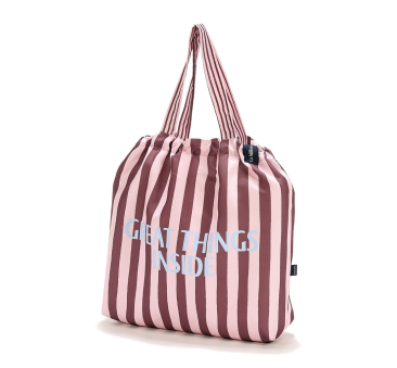 Stripes Pink - Torba Shopper Bag z Kieszonką -...