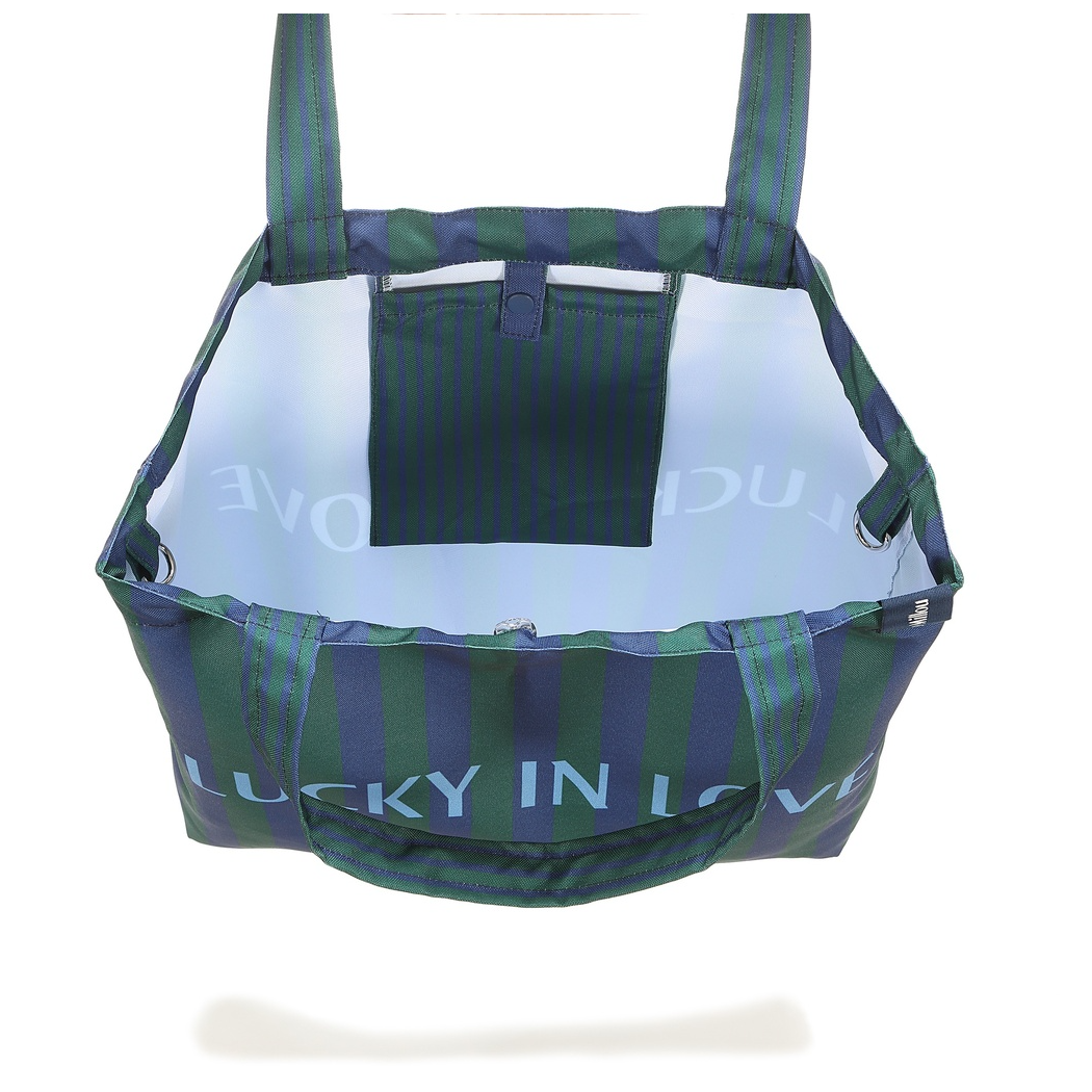 Stripes Green - Torba Shopper Bag z Kieszonką - Lucky in Love - La Millou