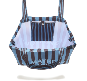 Stripes Blue - Torba Shopper Bag z Kieszonką - Maybe Tomorrow - La Millou